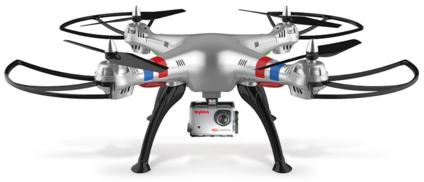Drone SYMA X8G argento con videocamera HD 5MP e modalità Headless