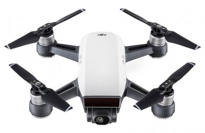 Drone DJI SPARK Alpine White con Gesture Mode e videocamera da 12MP con modalità selfie, versione bianca