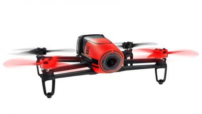 Quadricottero Parrot Bebop FPV con videocamera Full HD e SkyController, versione rossa